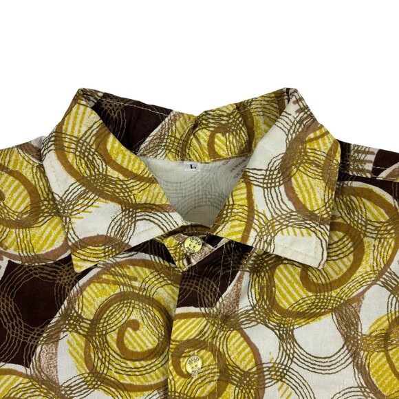 Joules Polo Retro Shirt Mens Size XS Gold Metallic Swirls Print Cotton - Picture 7 of 11